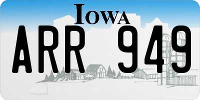 IA license plate ARR949