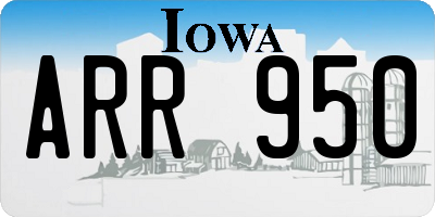 IA license plate ARR950