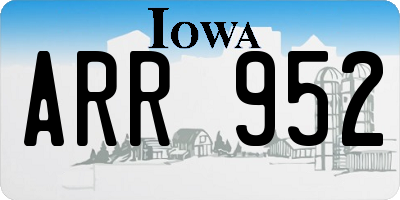 IA license plate ARR952