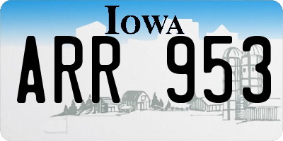 IA license plate ARR953