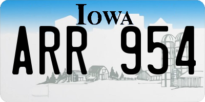 IA license plate ARR954