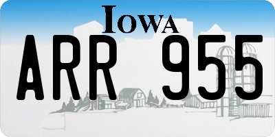 IA license plate ARR955