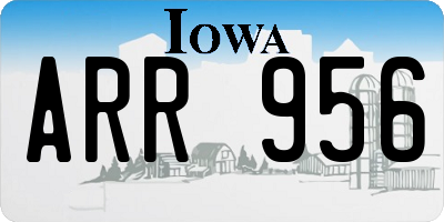 IA license plate ARR956