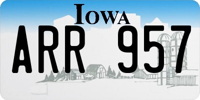 IA license plate ARR957
