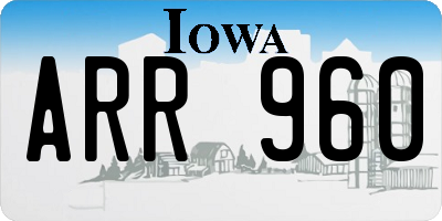 IA license plate ARR960