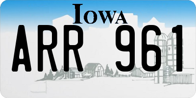 IA license plate ARR961