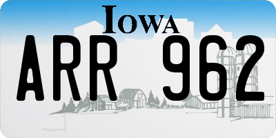 IA license plate ARR962