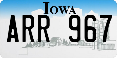 IA license plate ARR967