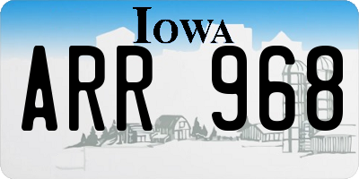 IA license plate ARR968
