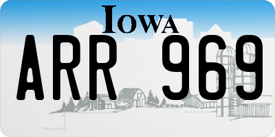 IA license plate ARR969