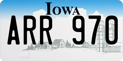 IA license plate ARR970
