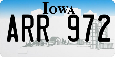 IA license plate ARR972