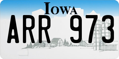 IA license plate ARR973