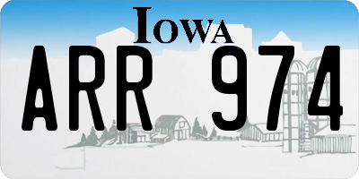 IA license plate ARR974