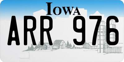 IA license plate ARR976