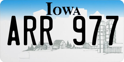 IA license plate ARR977