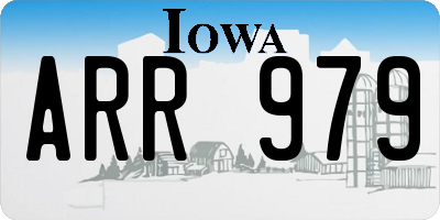 IA license plate ARR979