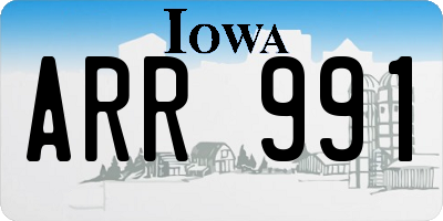IA license plate ARR991