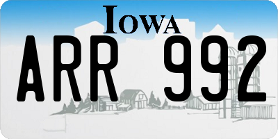 IA license plate ARR992