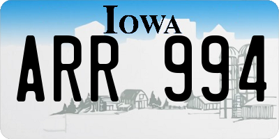 IA license plate ARR994
