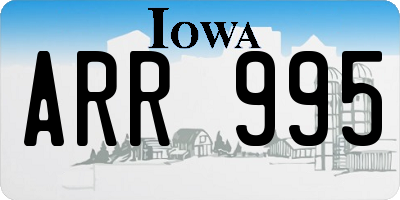 IA license plate ARR995
