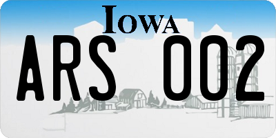 IA license plate ARS002