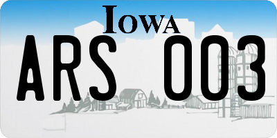 IA license plate ARS003