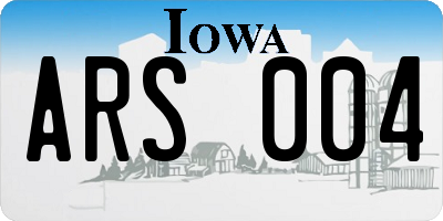 IA license plate ARS004