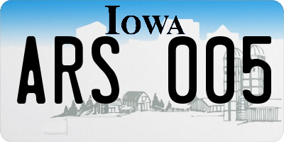 IA license plate ARS005