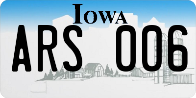 IA license plate ARS006