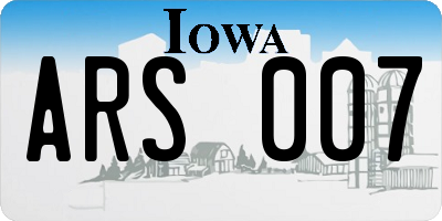 IA license plate ARS007