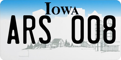 IA license plate ARS008