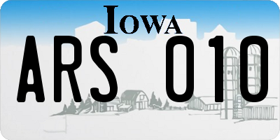 IA license plate ARS010