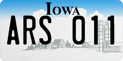 IA license plate ARS011