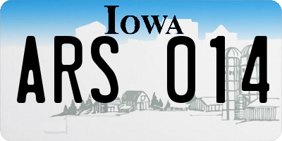 IA license plate ARS014