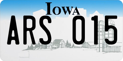 IA license plate ARS015