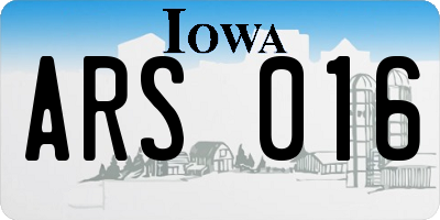 IA license plate ARS016