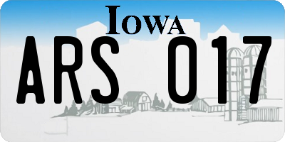 IA license plate ARS017