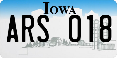 IA license plate ARS018