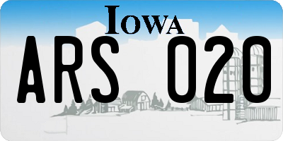 IA license plate ARS020