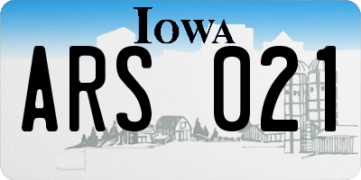 IA license plate ARS021