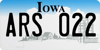 IA license plate ARS022