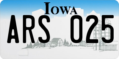 IA license plate ARS025