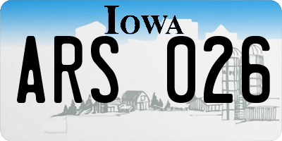 IA license plate ARS026