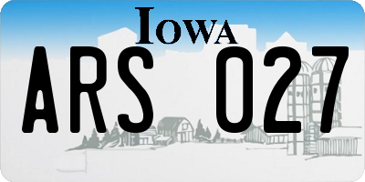 IA license plate ARS027