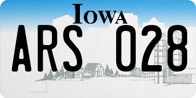 IA license plate ARS028