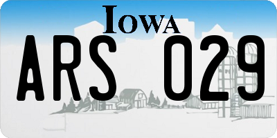 IA license plate ARS029