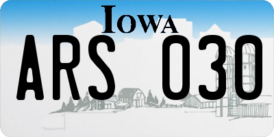 IA license plate ARS030