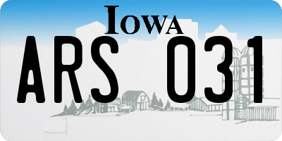 IA license plate ARS031