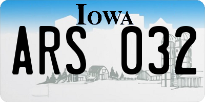 IA license plate ARS032